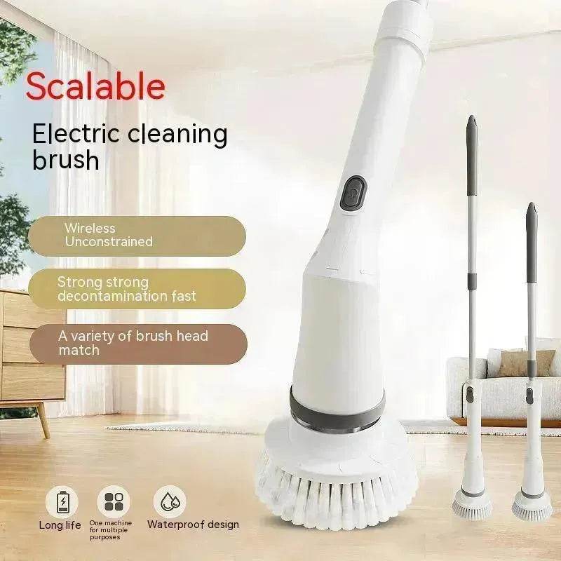 Electric Scrubber Cleaning Wall Long Hadle Elbow Telescopic Multifunction Cleaning Brush - EX-STOCK Canada