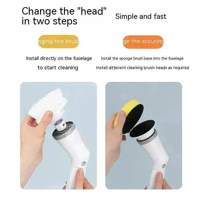 Electric Scrubber Cleaning Wall Long Hadle Elbow Telescopic Multifunction Cleaning Brush - EX-STOCK Canada