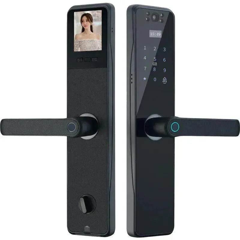 Electronic Door Lock With Surveillance Camera, Fingerprint Lock Graffiti Home Password Lock Mobile Phone Video Anti-theft - EX-STOCK Canada