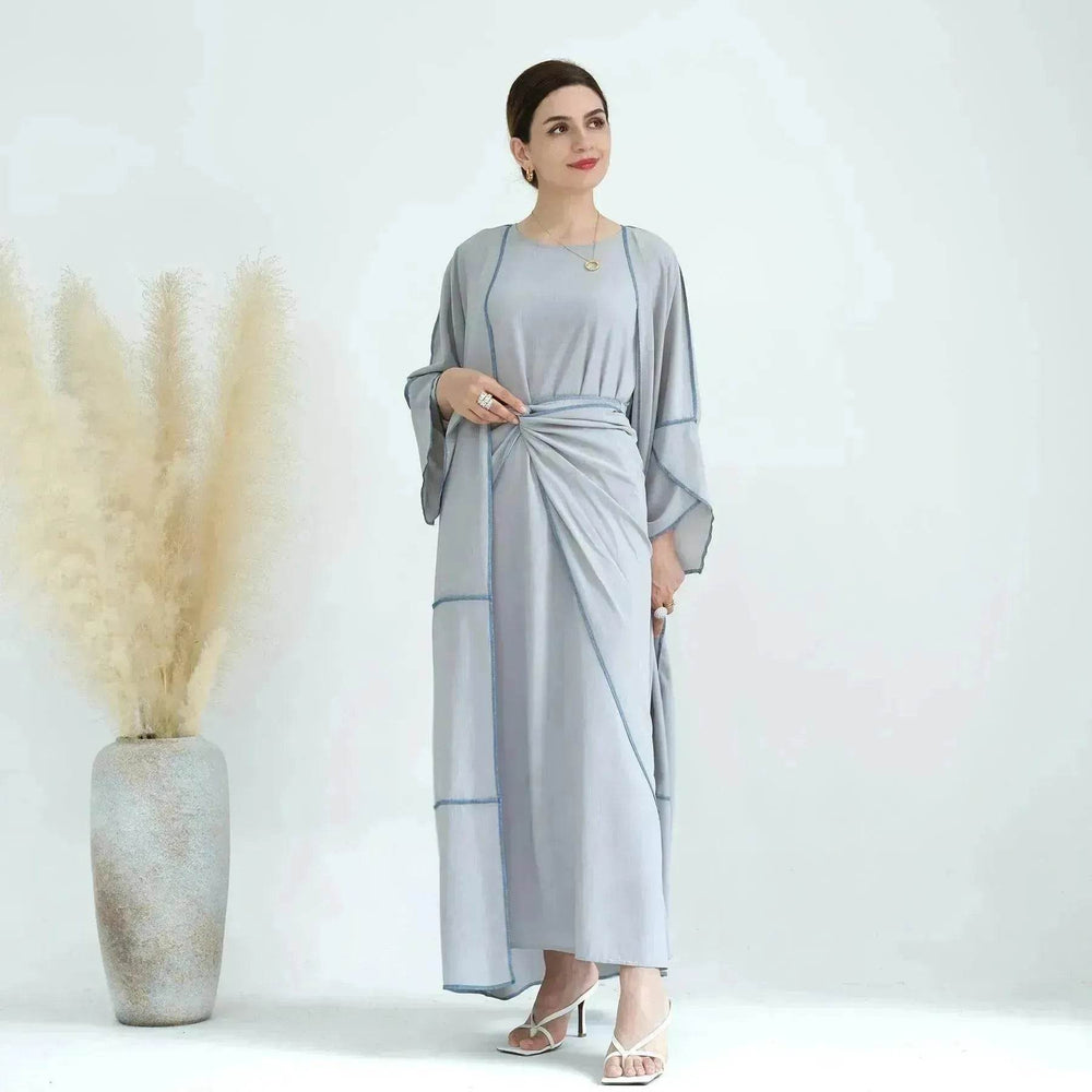 Elegant Base Shawl Skirt Three-piece Set Suit for Arabian Dubai Middle East Women Abaya Dress - EX-STOCK Canada