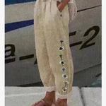 Elegant Cotton And Linen Floral Print Casual Jumpsuit - EX-STOCK CANADA