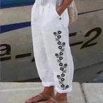 Elegant Cotton And Linen Floral Print Casual Jumpsuit - EX-STOCK CANADA