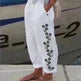 Elegant Cotton And Linen Floral Print Casual Jumpsuit - EX-STOCK CANADA