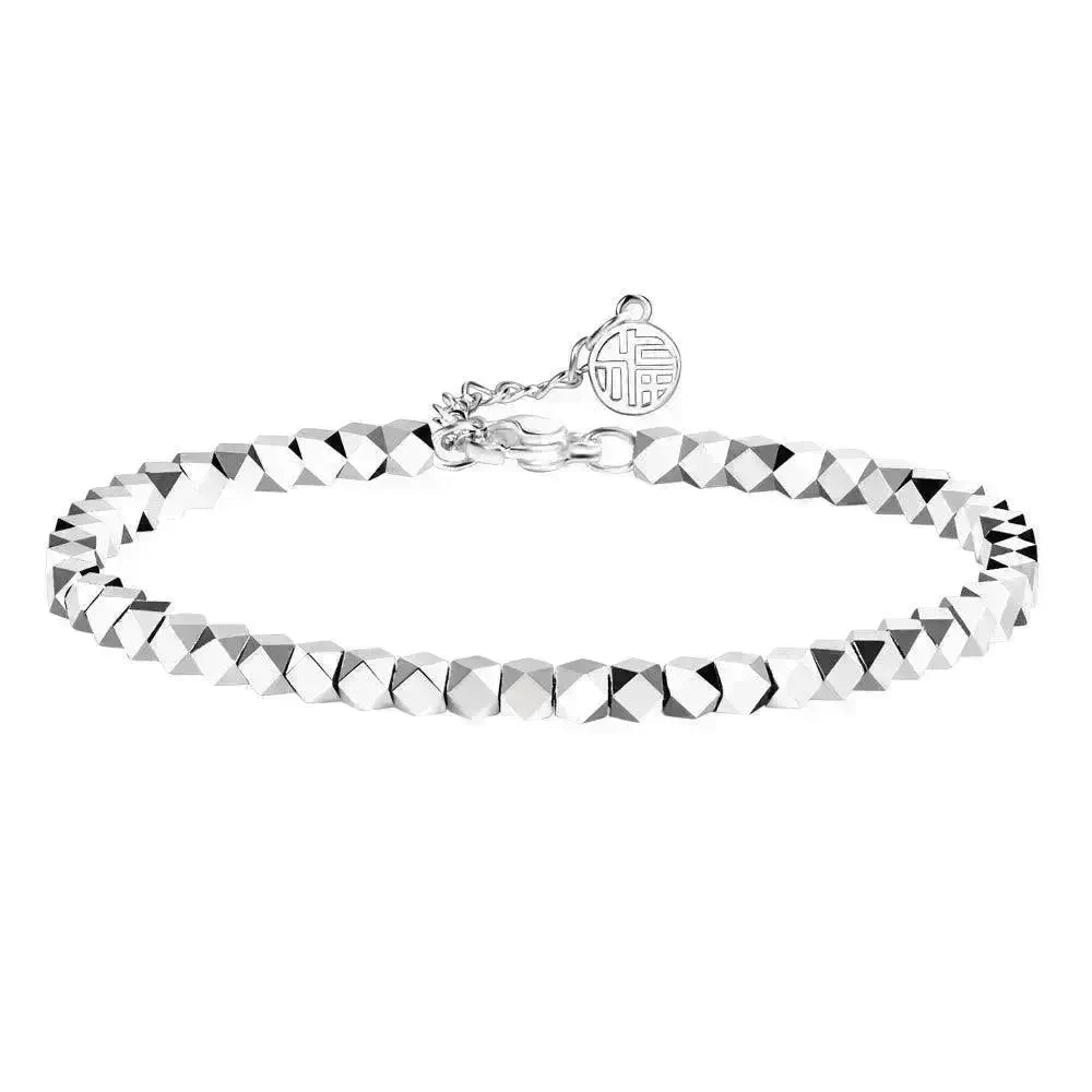 Elegant Light Luxury Silver-plated Broken Silver Blessing Card Bracelet - EX-STOCK CANADA