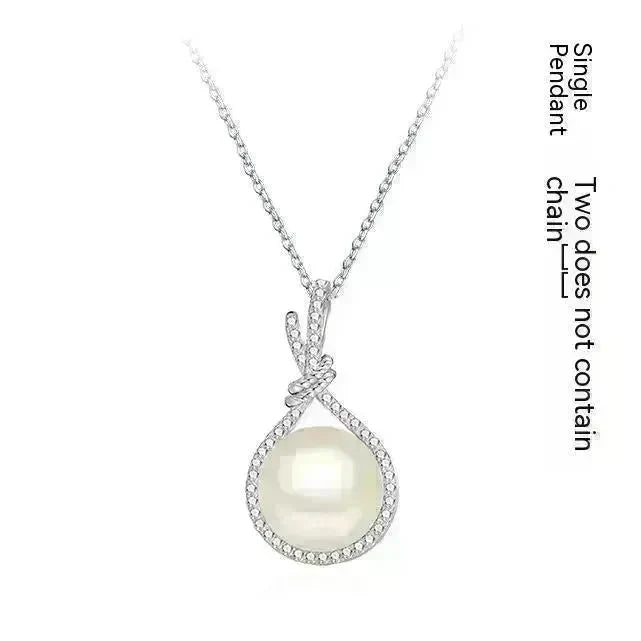 Elegant Natural Shell Pearls White Pearl Pendant Necklace - EX-STOCK CANADA