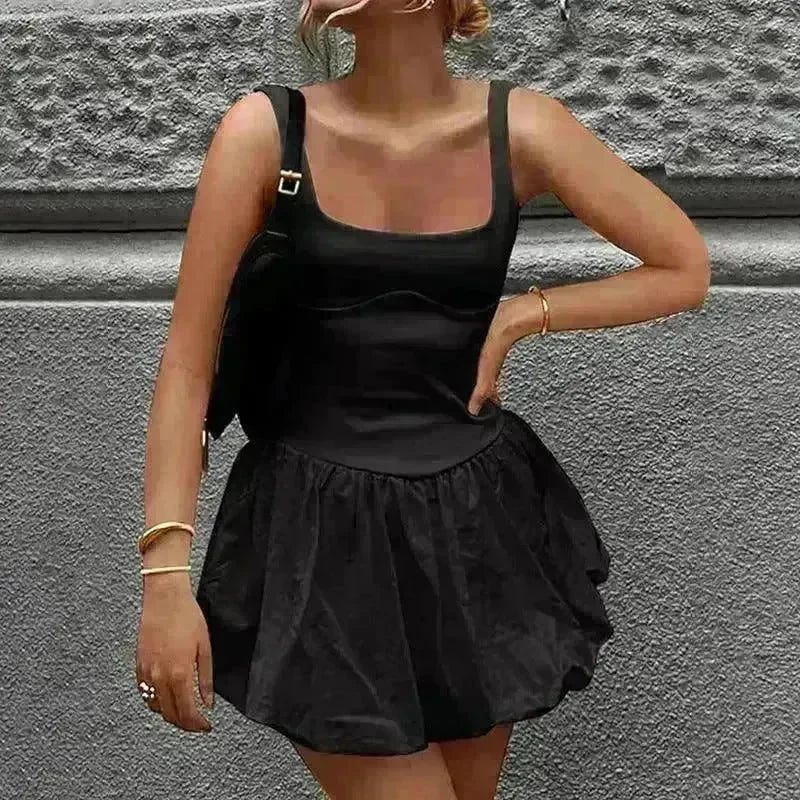 Elegant Sleeveless Fashion Stitching Vest Mini Dress - EX-STOCK CANADA