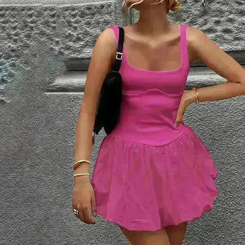 Elegant Sleeveless Fashion Stitching Vest Mini Dress - EX-STOCK CANADA
