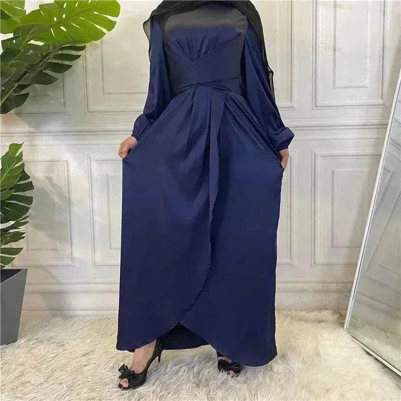 Elegant Solid Color Abaya Dress Robe for Arab Dubai Turkey Middle East Women. - EX-STOCK Canada