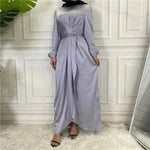 Elegant Solid Color Abaya Dress Robe for Arab Dubai Turkey Middle East Women. - EX-STOCK Canada