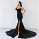 Elegant Strapless Bodycon Dress Bridesmaid Dress Evening Dinner Party Split Long Dress for Women - EX-STOCK Canada