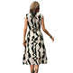 Elegant Summer Sleeveless Irregular Pattern Print Vest Women's Midi Dress - EX-STOCK CANADA