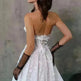 Elegant Women Lace Tube Top Swing Backless Sexy White Dress for Party Dinner - EX-STOCK CANADA