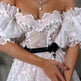 Elegant Women Lace Tube Top Swing Backless Sexy White Dress for Party Dinner - EX-STOCK CANADA