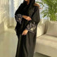 Embroidered Sleeve Loose Cardigan Abaya Dress Robe for Arab Dubai Turkey Middle East Women - EX-STOCK Canada