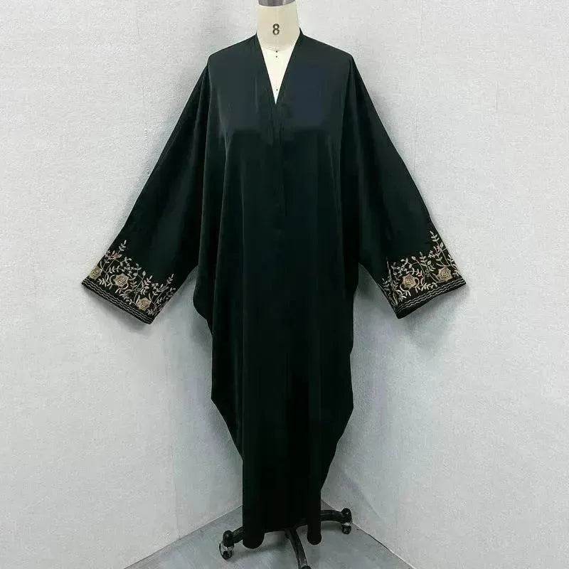 Embroidered Sleeve Loose Cardigan Abaya Dress Robe for Arab Dubai Turkey Middle East Women - EX-STOCK Canada