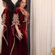 Embroidered Turkish Sequined Gold Velvet Dubai Middle East Women Dress - EX-STOCK Canada