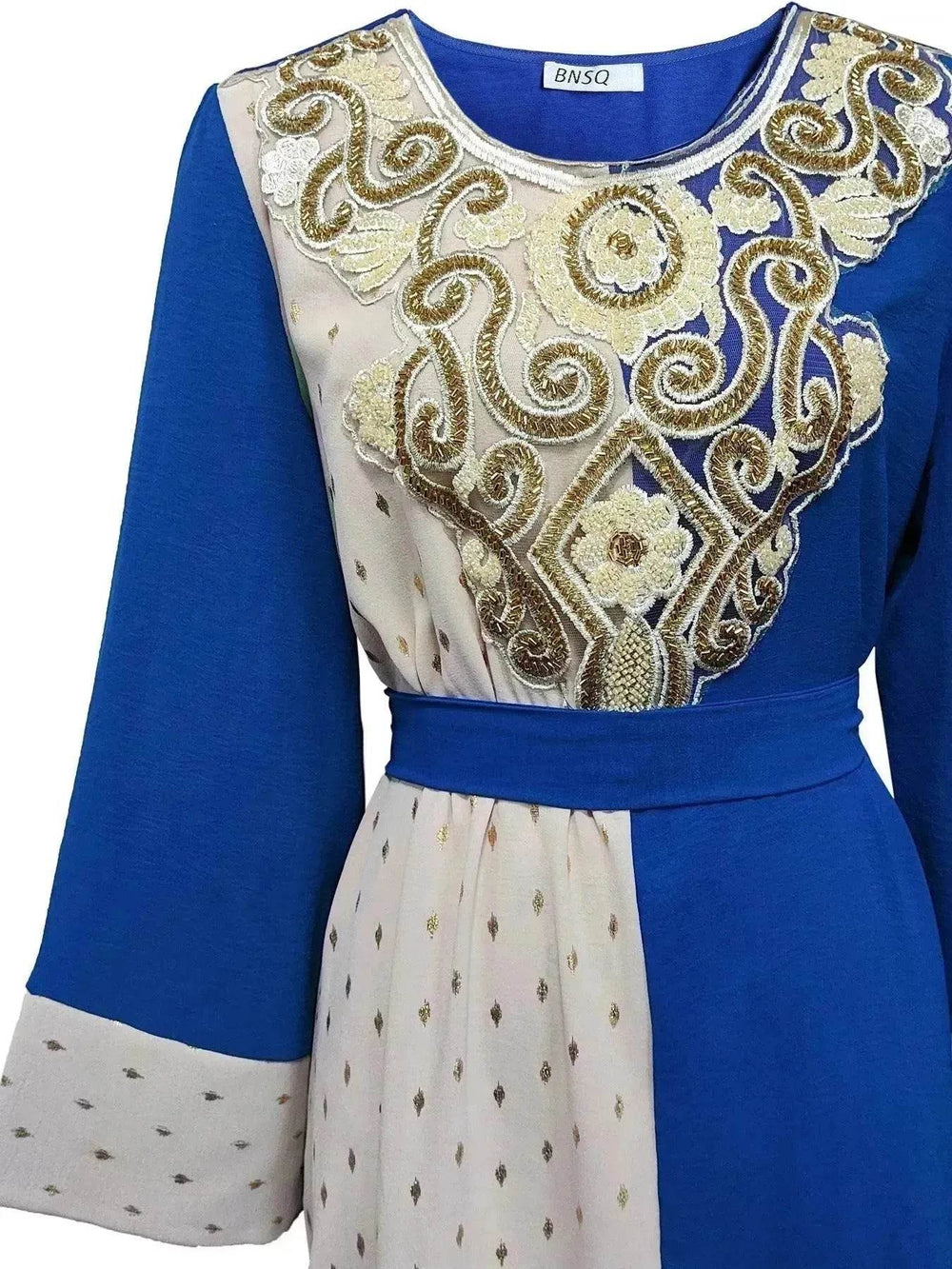 Embroidery Applique Tunic Dinner Party Robe Abaya Dress for Arab Dubai Turkey Middle East Women. - EX-STOCK Canada