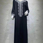 Embroidery Bronzing Lace Jalabiya Abaya Dress for Arab Dubai Turkey Middle Eastern Women - EX-STOCK Canada