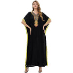 Embroidered Party Cotton Abaya for Women Fancy Short Sleeved Abaya for Middle East Women - EX-STOCK Canada