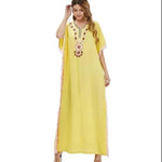 Embroidered Party Cotton Abaya for Women Fancy Short Sleeved Abaya for Middle East Women - EX-STOCK Canada