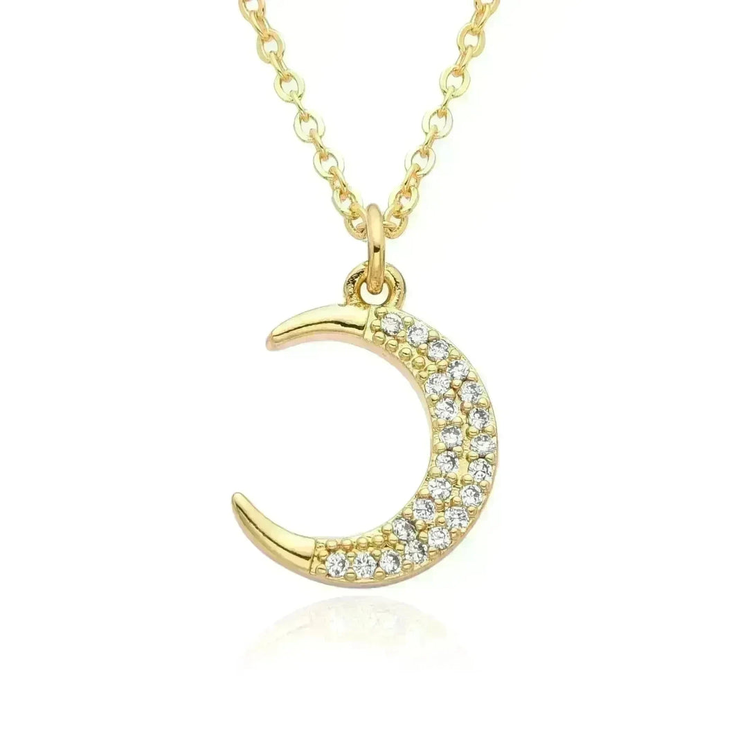European And American Electroplated Brass Moon Star Necklace For Women - EX-STOCK CANADA