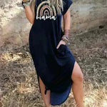 European And American Love Leopard Print Short Sleeve Loose Dress - EX-STOCK CANADA