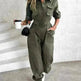 European And American New Women's Clothes Waist-tied Leisure Cargo Jumpsuit - EX-STOCK CANADA