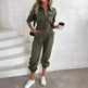 European And American New Women's Clothes Waist-tied Leisure Cargo Jumpsuit - EX-STOCK CANADA
