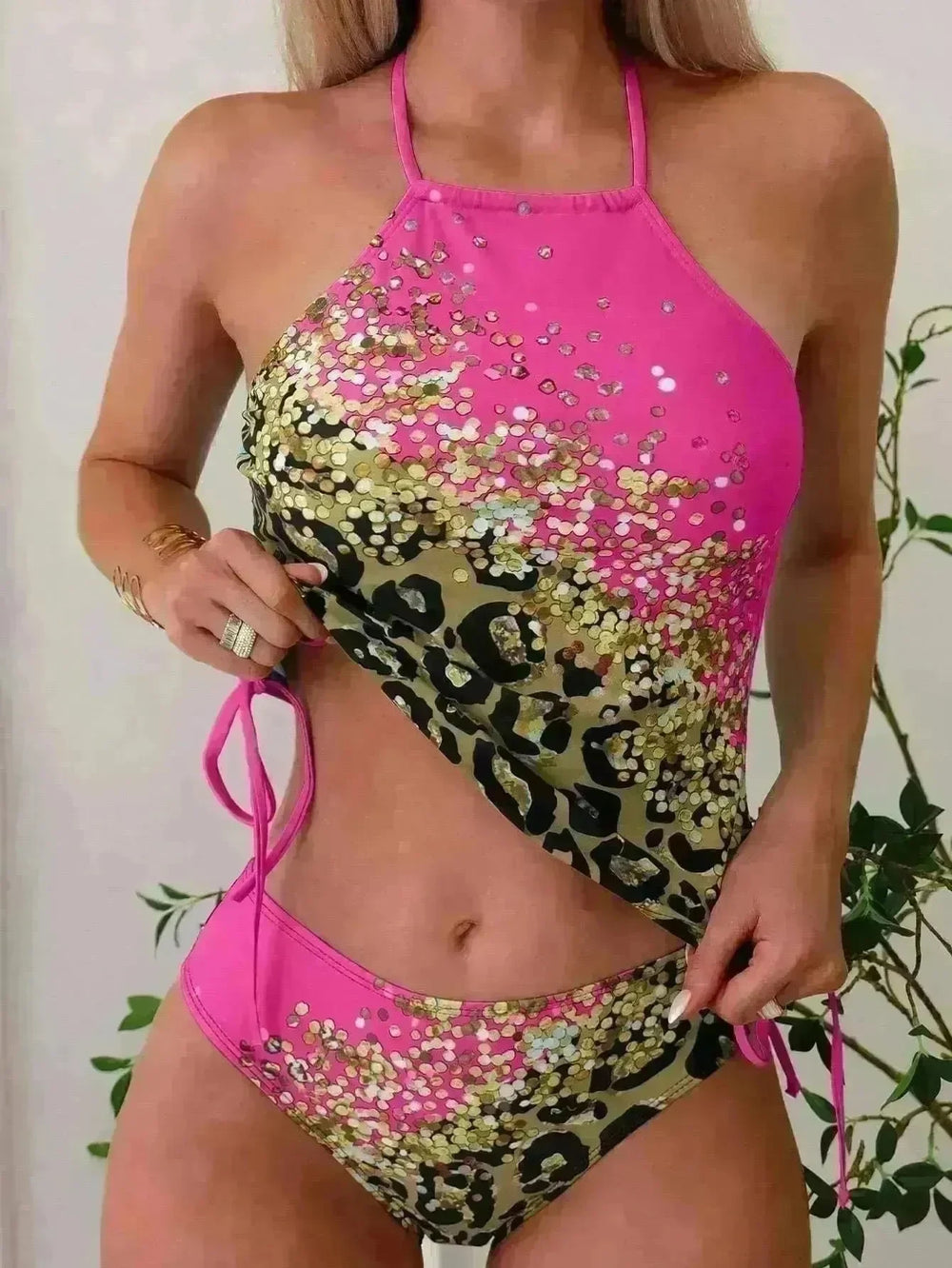 European And American New Women's Split Bikini Printing Swimsuit With Shoulder Straps - EX-STOCK CANADA