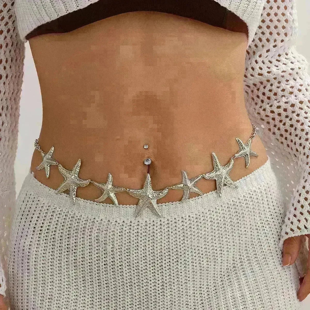European And American Ocean Vacation Style Starfish Waist Chain Summer Beach Chain for Women - EX-STOCK CANADA