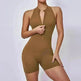 European And American Quick-drying Pleated No Embarrassment Line Tight Zipper Peach Hip Jumpsuit - EX-STOCK CANADA