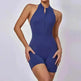 European And American Quick-drying Pleated No Embarrassment Line Tight Zipper Peach Hip Jumpsuit - EX-STOCK CANADA