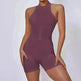 European And American Quick-drying Pleated No Embarrassment Line Tight Zipper Peach Hip Jumpsuit - EX-STOCK CANADA