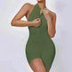 European And American Quick-drying Pleated No Embarrassment Line Tight Zipper Peach Hip Jumpsuit - EX-STOCK CANADA