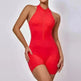 European And American Quick-drying Pleated No Embarrassment Line Tight Zipper Peach Hip Jumpsuit - EX-STOCK CANADA