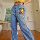European And American Street Temperament Straight Loose Printed Denim Trousers Women - EX-STOCK Canada