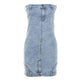 European And American Style Denim Tube Top Cinched Waist Slim And Charming Hip Bag Dress - EX-STOCK Canada