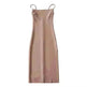 European And American Style Sold Color Sleeveless Midi Suspender Split Dress - EX-STOCK CANADA