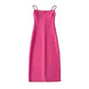 European And American Style Sold Color Sleeveless Midi Suspender Split Dress - EX-STOCK CANADA