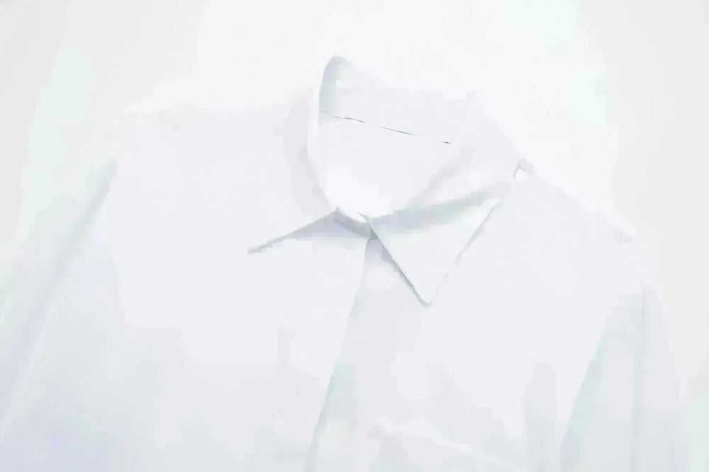 European And American Style Waistband Lapel Windbreaker Short Crop Tank Shirt - EX-STOCK CANADA
