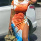 European And American Tie-dyed Printed Sheath Split Lace Elegant Sexy Dress For Women - EX-STOCK CANADA