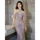 Evening Gown Women's Halter French Style - EX-STOCK CANADA