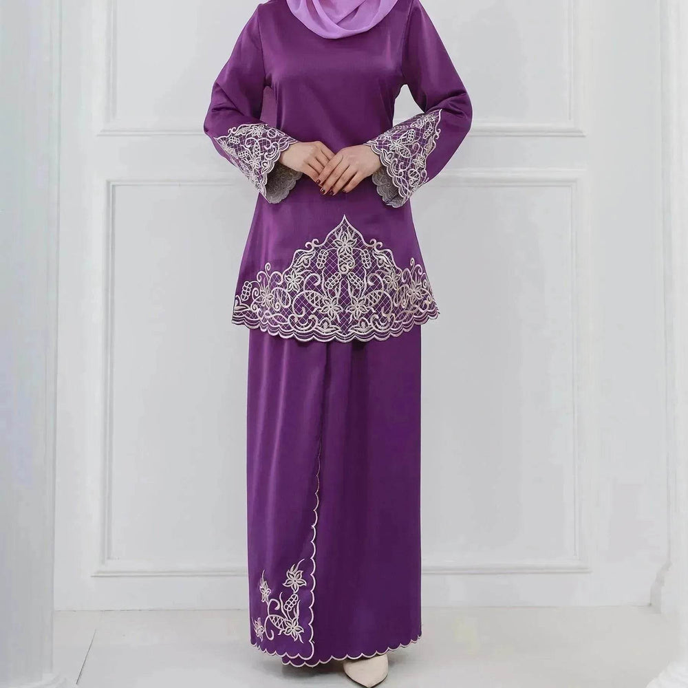 Exquisite Embroidery Two-piece Suit for Turkey Dubai Middle East Women Abaya inspired - EX-STOCK Canada