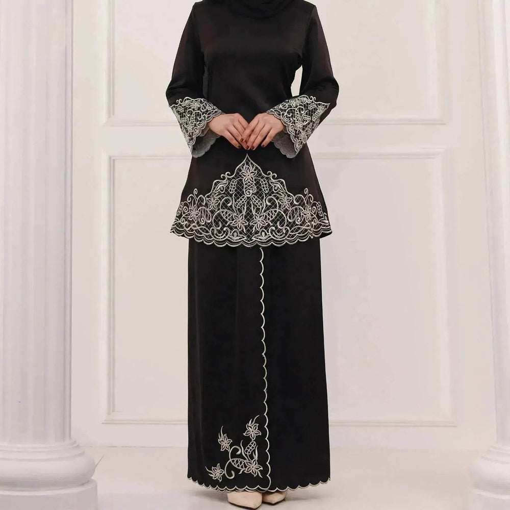 Exquisite Embroidery Two-piece Suit for Turkey Dubai Middle East Women Abaya inspired - EX-STOCK Canada
