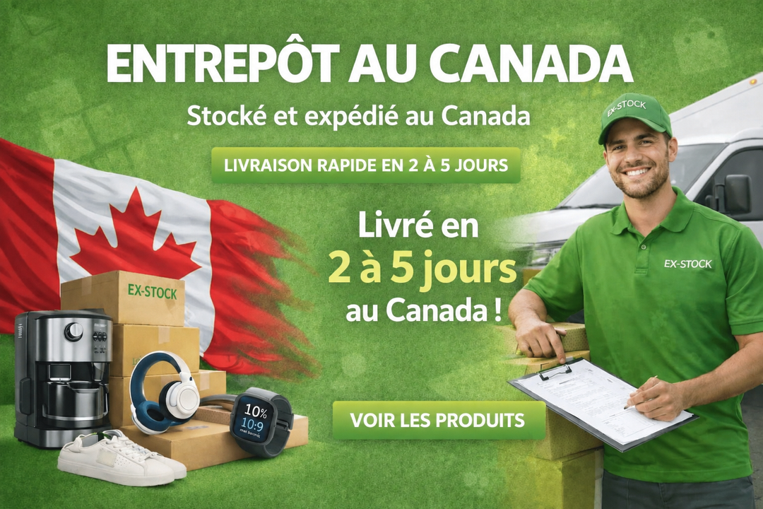 Bannière française de l’entrepôt au Canada EX-STOCK