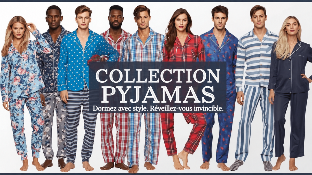 Bannière française de la collection de pyjamas EX-STOCK