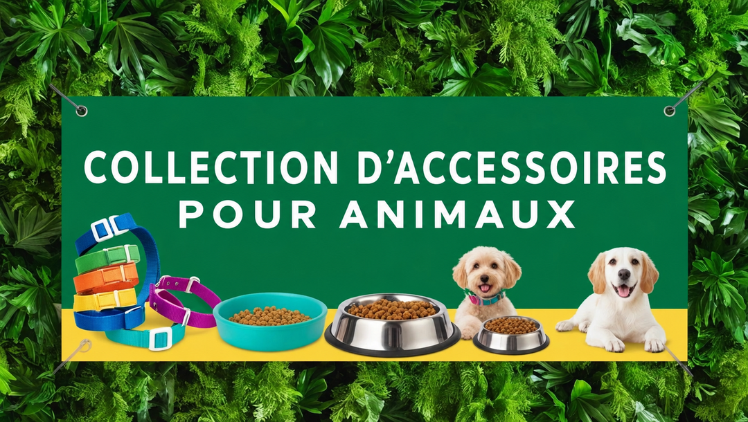 Bannière française des accessoires pour animaux EX-STOCK