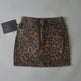 Leopard Print Mini Denim Skirt Women's High Waist Pencil Skirt - EX-STOCK Canada