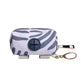 Keychain with patterned pouch and keyring on a white background