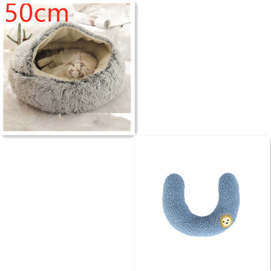 2 In 1 Dog And Cat Bed Pet Winter Bed Round Plush Warm Bed House Soft Long Plush Pets Bed Pet Products EX-STOCK Canada 
